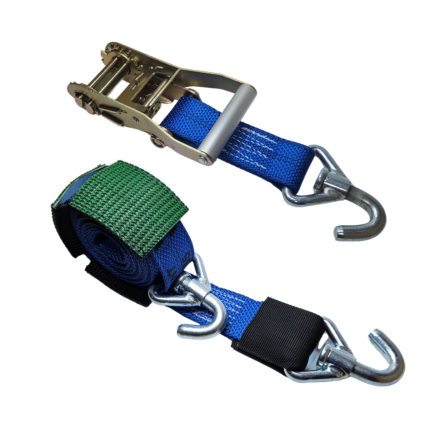 Ratchet Wheel Strap 12ft - Low Pro Hook HD Diamond Weave 3,333lbs WLL