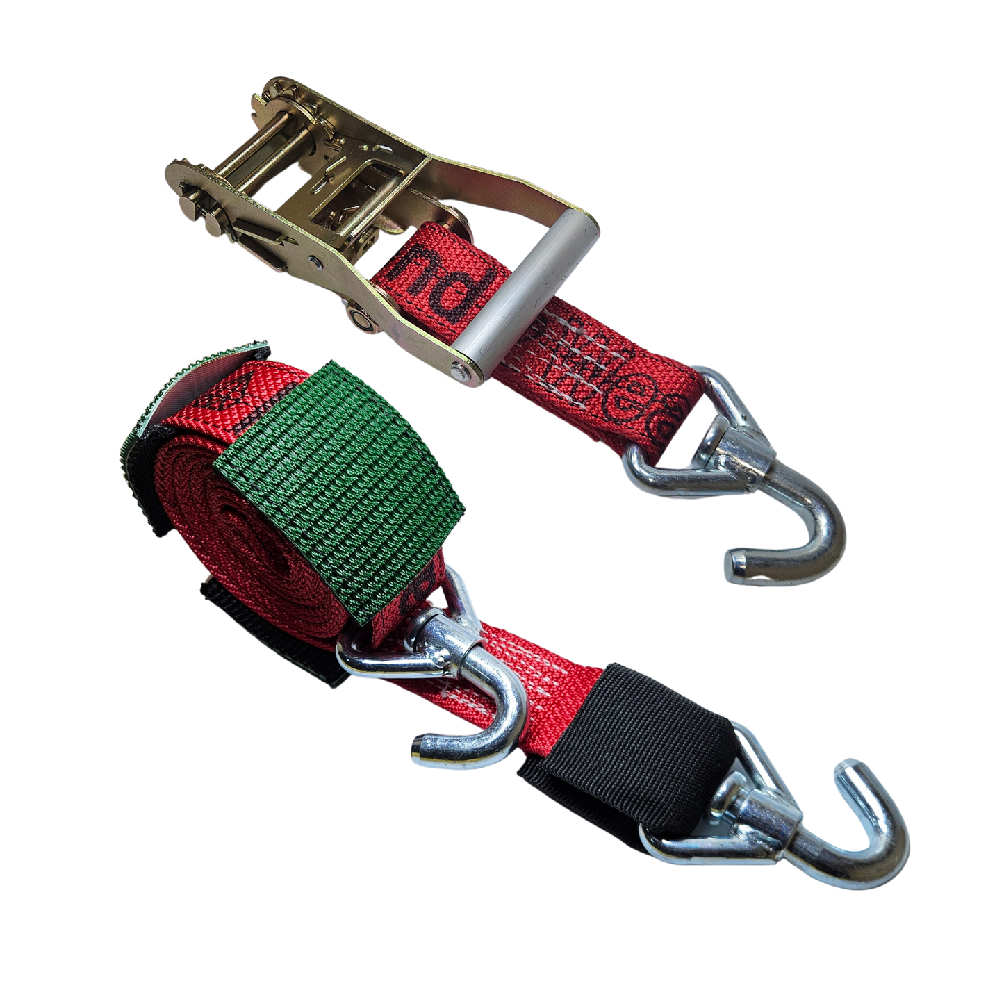 Ratchet Wheel Strap 12ft - Low Pro Hook HD Diamond Weave 3,333lbs WLL