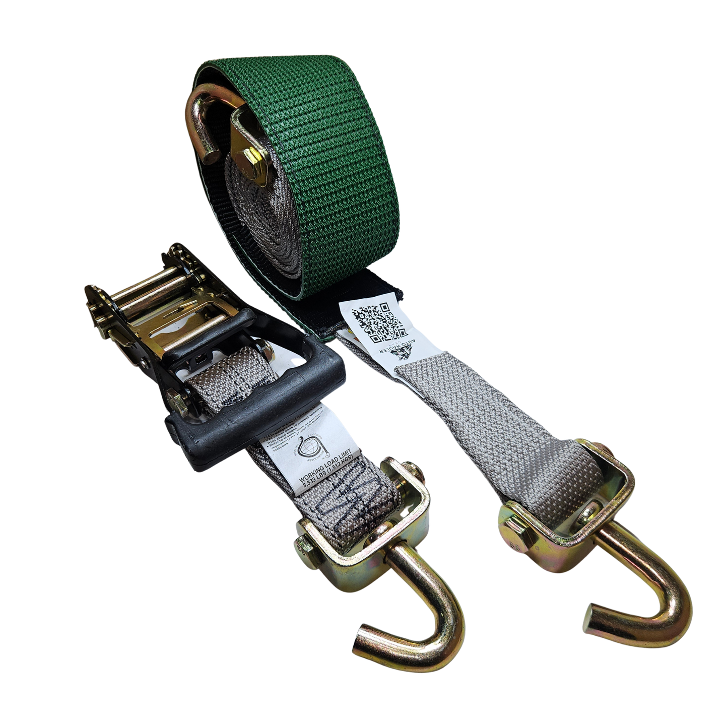 Diamond Weave - Classic Swivel J - Moulded Ratchet Wheel Strap 12ft