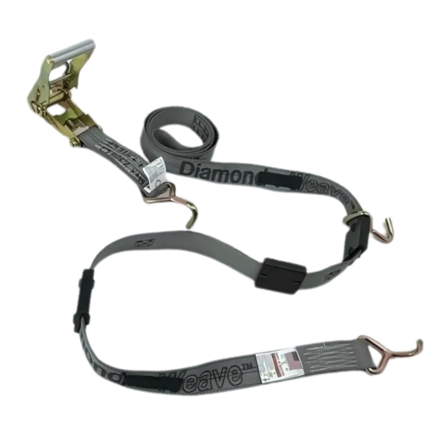 Ratchet Wheel Strap Miller Hook - Diamond Weave 2,000 WLL