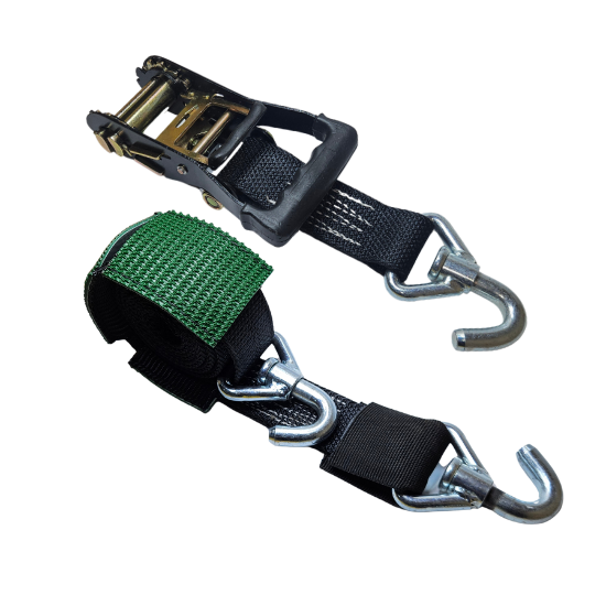 Ratchet Wheel Strap 12ft - Low Pro Hook HD Diamond Weave 3,333lbs WLL