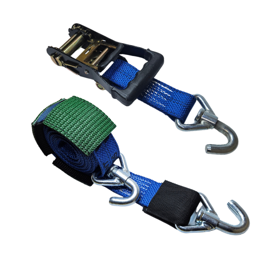 Ratchet Wheel Strap 12ft - Low Pro Hook HD Diamond Weave 3,333lbs WLL