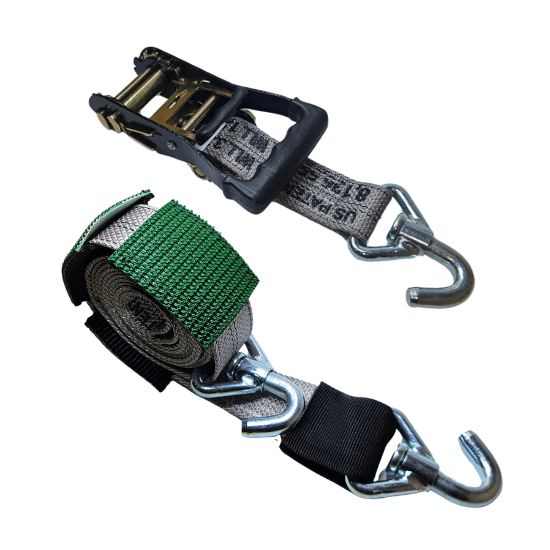 Ratchet Wheel Strap 12ft - Low Pro Hook HD Diamond Weave 3,333lbs WLL
