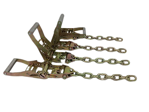 Tecnic - 8 Point 14' Heavy Duty Strap Kit - Rollback/Flatbed Tie Downs with 12" Chain Tail