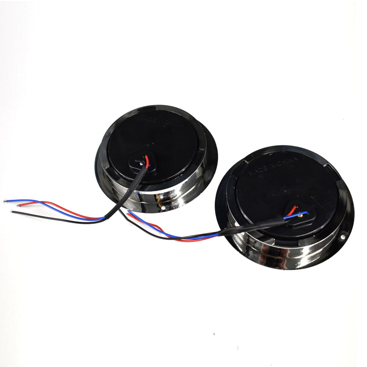 UBL 4 inch Round Trailer Lights w/ Chrome Flange (Pair)