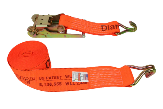 Diamond Weave 4" x 30' Ratchet Assembly with Double Wire Hooks