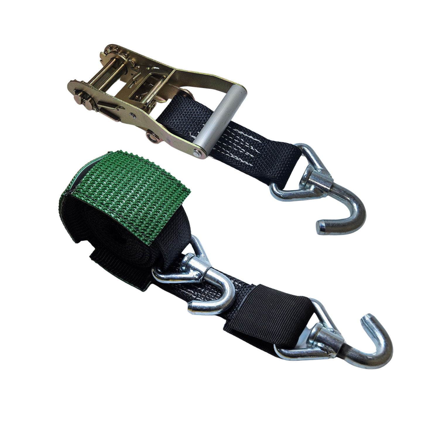 Ratchet Wheel Strap 12ft - Low Pro Hook HD  Diamond Weave 3,333lbs WLL