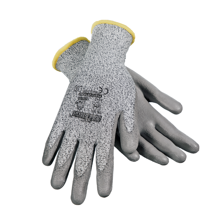 Cut-Resistant Safety Work Gloves with Polyurethane Dipped Palms - Pack of 12