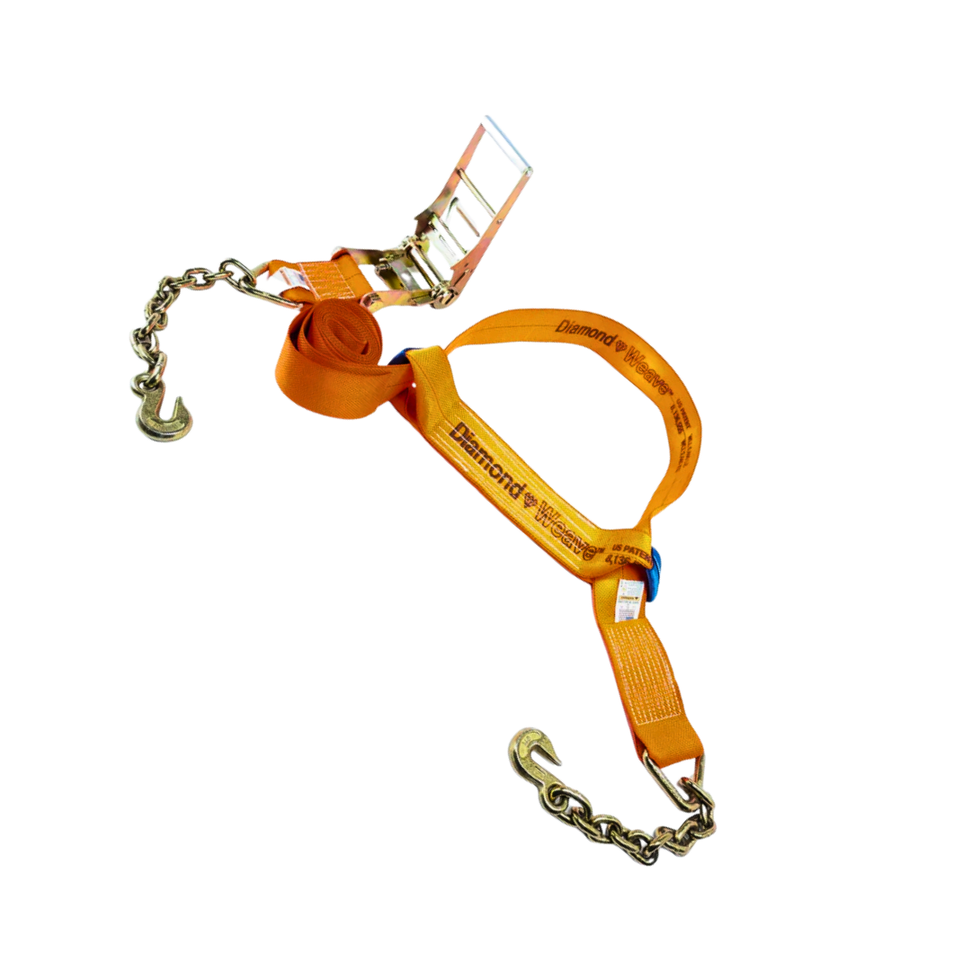 Heavy Equipment Wheel Tie Down - 4" Diamond Weave 5,400 lbs