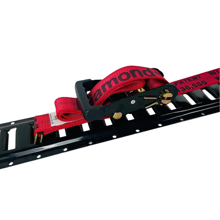 Ratchet E Track Axle Strap with Snap Hooks - Diamond Weave