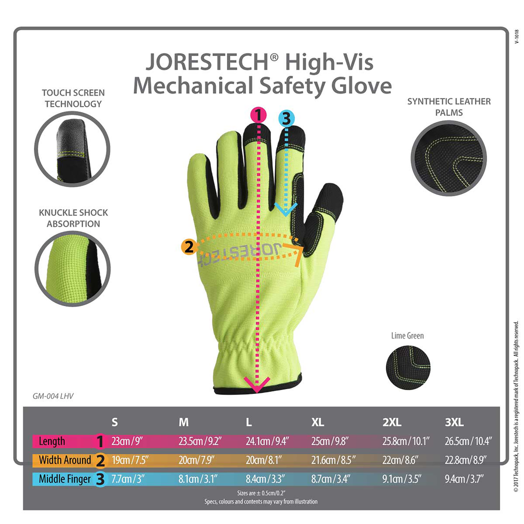 Hi-Vis Touchscreen Safety Work Gloves