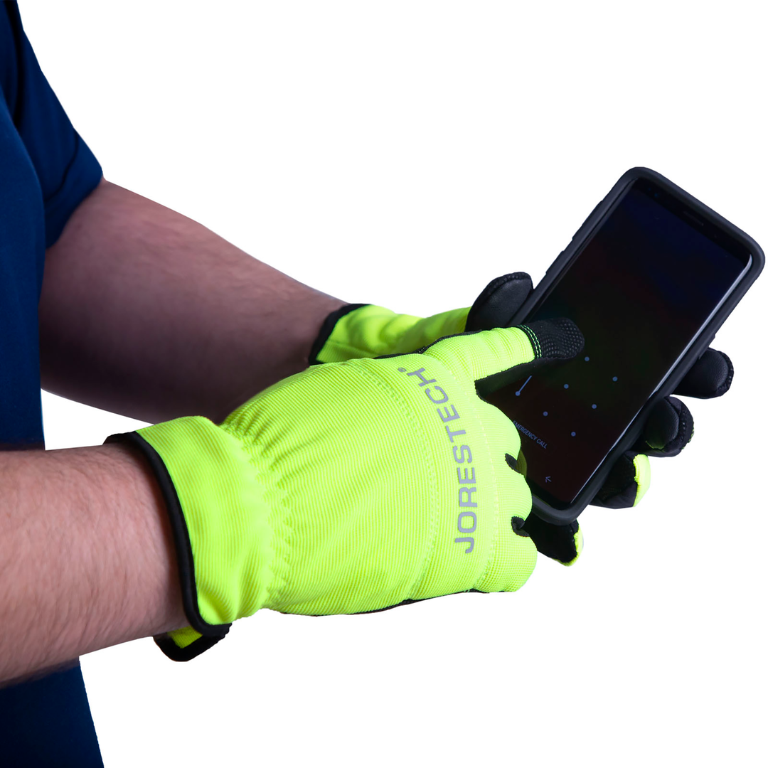 Hi-Vis Touchscreen Safety Work Gloves with Fleece Lining