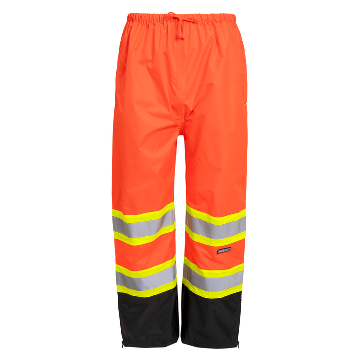 Hi-Vis Two Tone Orange/Black Rain Pants with Reflective Strips