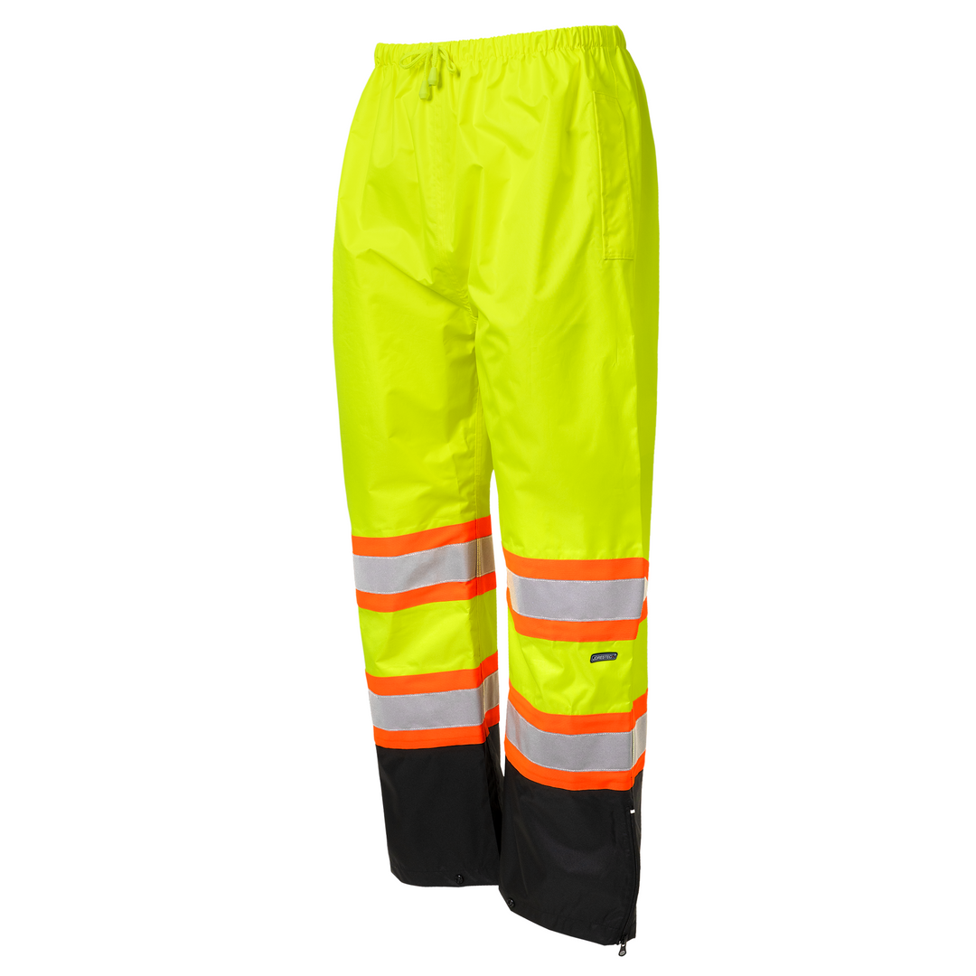 Hi-Vis Two Tone Orange/Black Rain Pants with Reflective Strips
