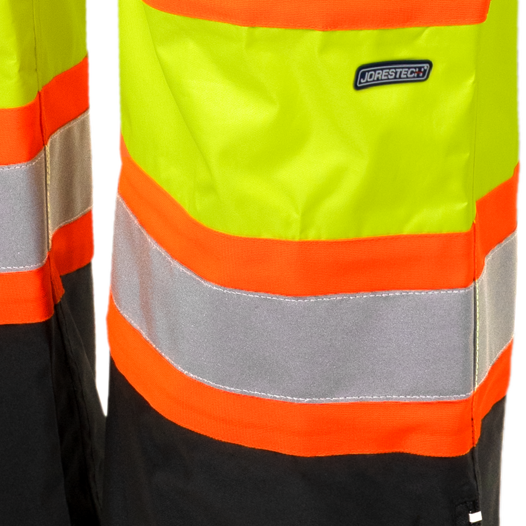 Hi-Vis Two Tone Orange/Black Rain Pants with Reflective Strips