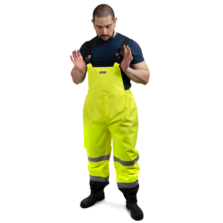 High Visibility Waterproof Safety Overall Pants with Reflective Stripes