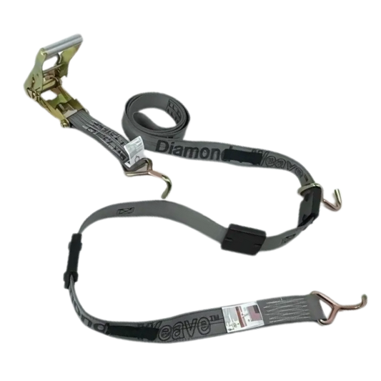 Ratchet Wheel Strap Miller Hook - Diamond Weave 2,000 WLL