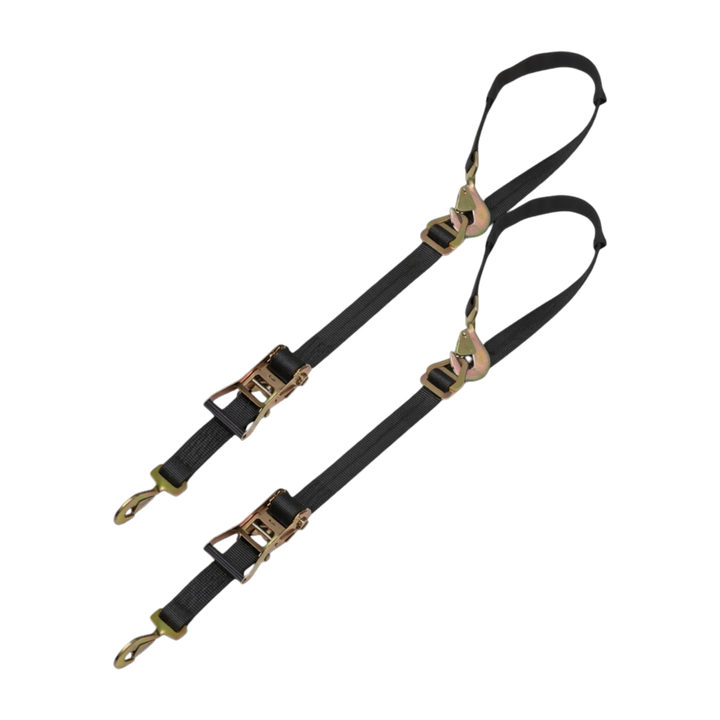 Kit de amarre de correas para eje con correas de trinquete de gancho a presión - SecureTow Standard