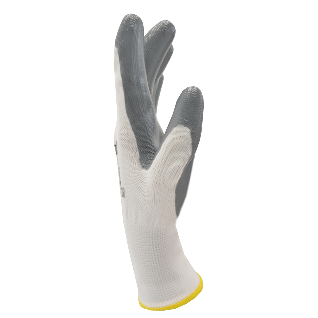 Safety Work Gloves with Nitrile Dipped Palms – Pack of 12