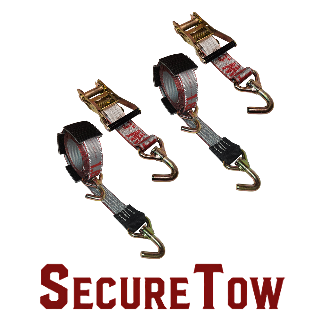Ratchet Wheel Strap Low Pro Hook &amp; Cleats 2 PK - SecureTow PVC