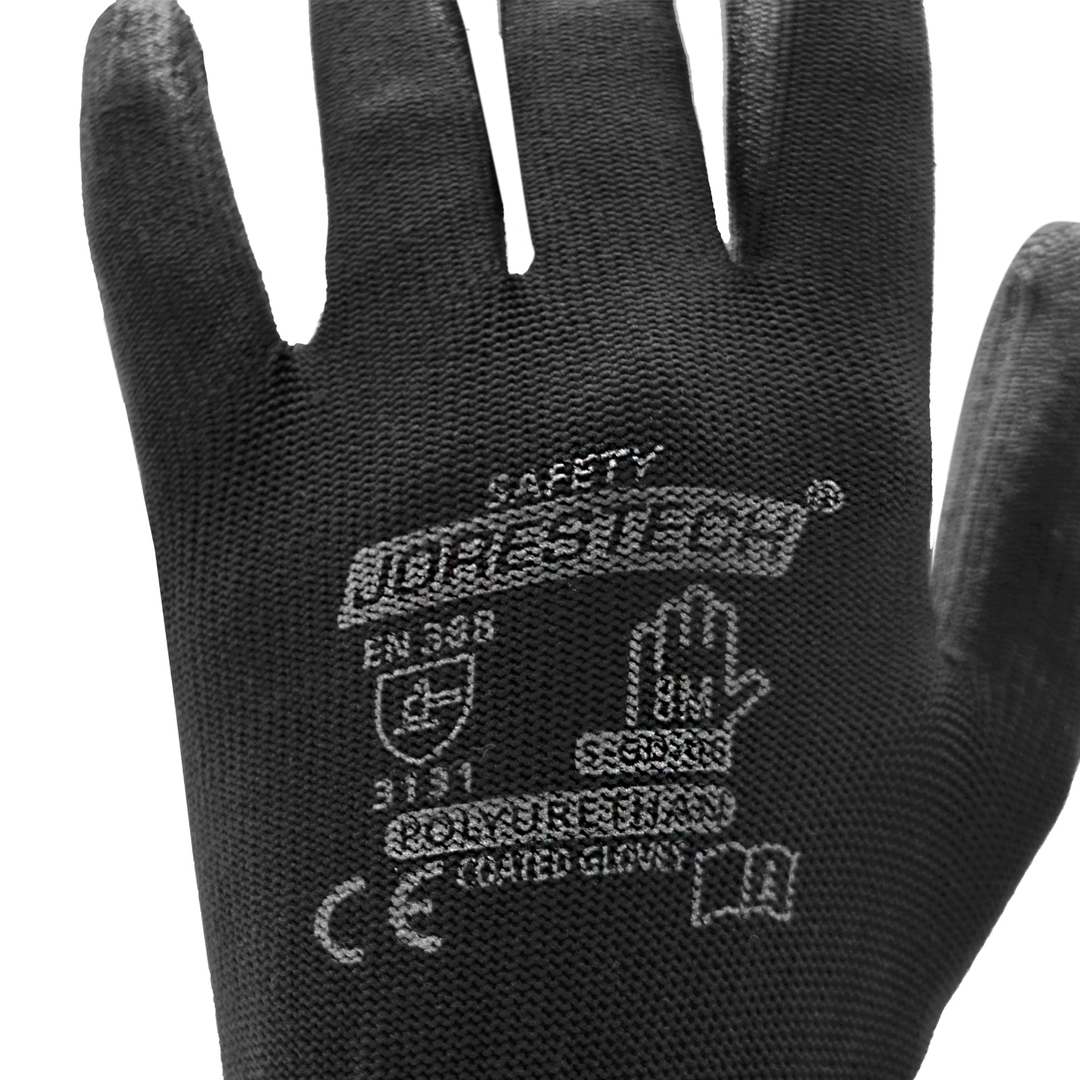 Thin Safety Work Gloves with Polyurethane Dipped Palms – Pack of 12