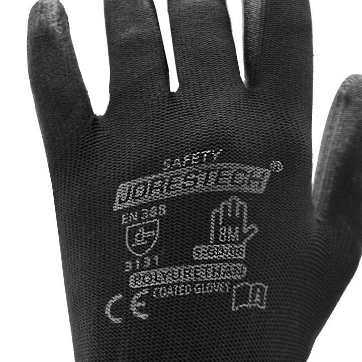 Thin Safety Work Gloves with Polyurethane Dipped Palms – Pack of 12