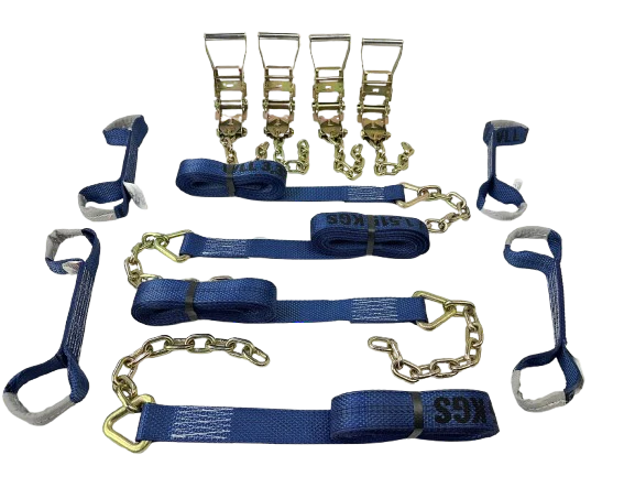 Standard - 8 Point 14' Blue Strap Kit - 12" Chain Tail